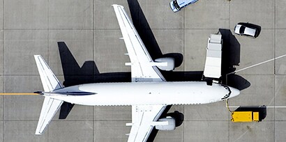 Vista aérea de un avión
