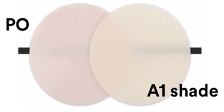 pink opaquer and a1 shade swatch

