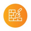 Ícono de construcción de color naranja.