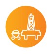 Ícono de minería, petróleo y gas de color naranja.