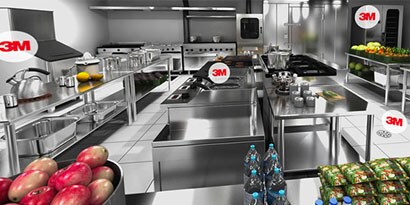 360 virtual experience of 3m solutions for food service.
