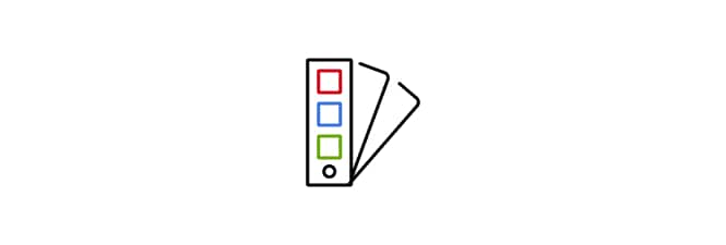 Un ícono de codificación por colores.
