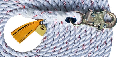 Coiled lifeline with carabiner end
