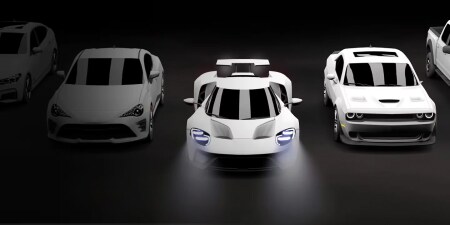 Diseño de coches ficticios.
