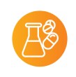 Ícono de química de color naranja
